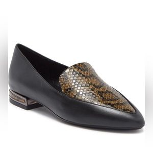 Aquatalia Perci Snakeskin Embossed Leather Loafer